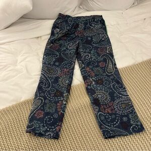 Paisley silk pajama pants